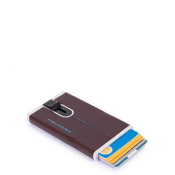 Piquadro - Porta carte di credito con Sliding System Blue Square - PP4825B2R - MOGANO
