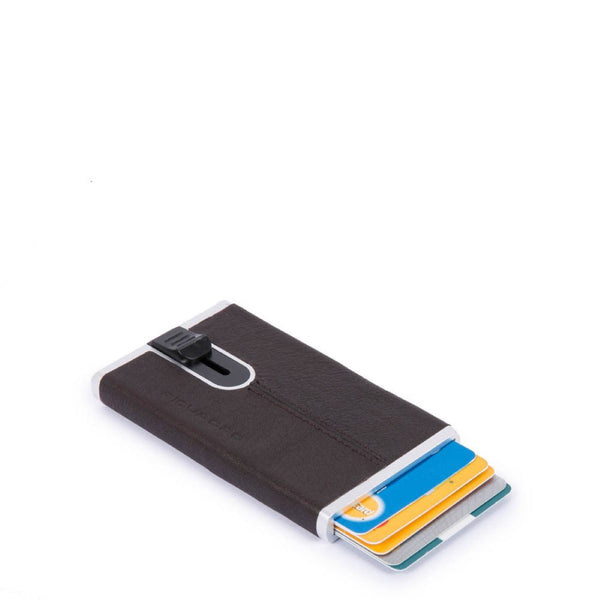 Piquadro - Porta carte di credito con Sliding System Black Square - PP4825B3R - TESTA/MORO