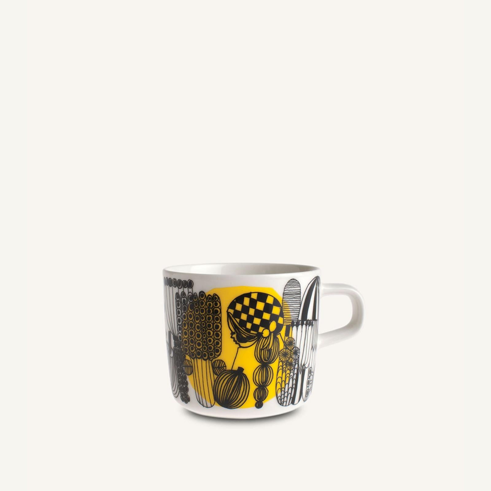 Marimekko - Oiva/Siirtolapuutarha coffee cup 2 dl - 063293 - WHITE,/BLACK,/Y