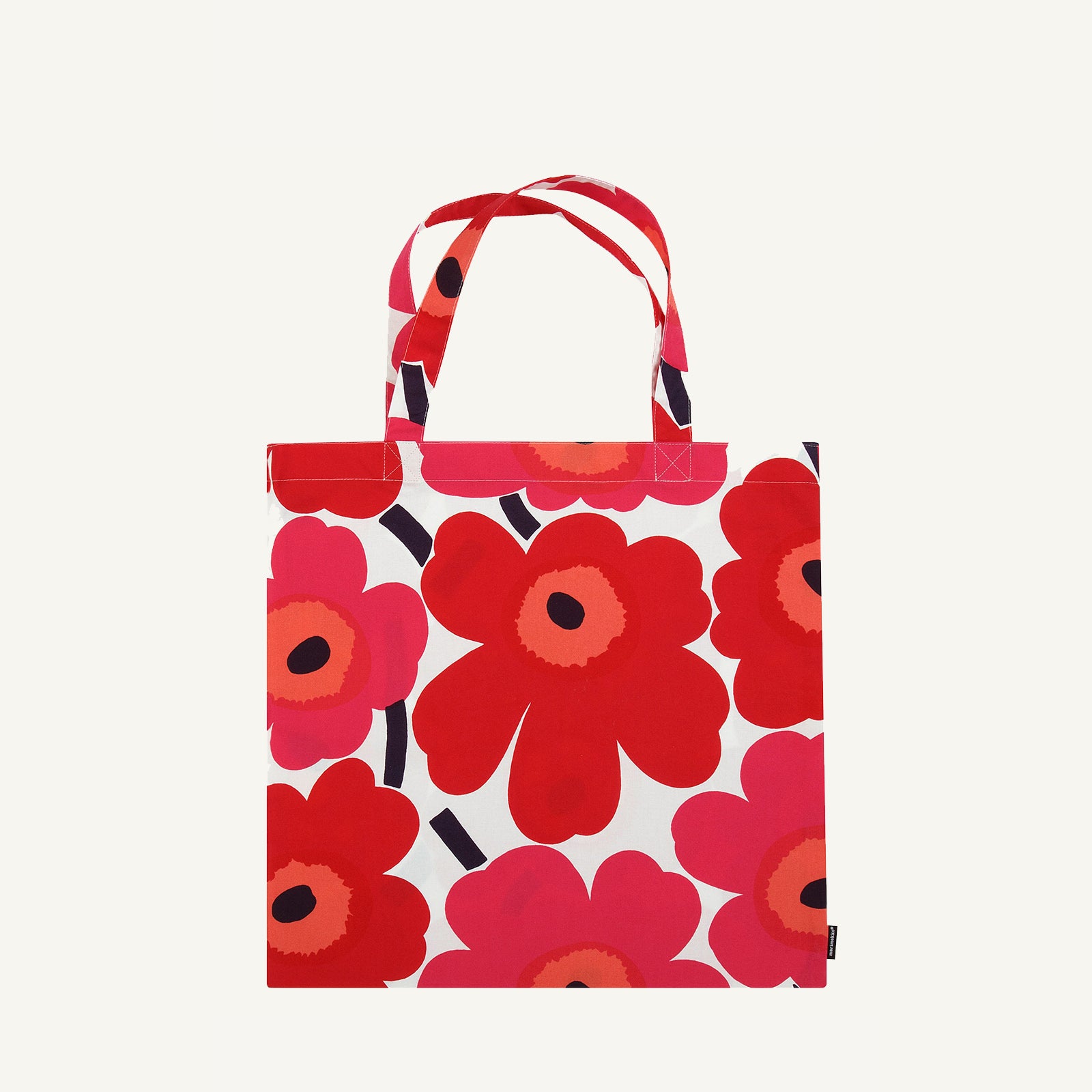 Marimekko - Pieni Unikko cotton bag - 067572 - WHITE,/RED