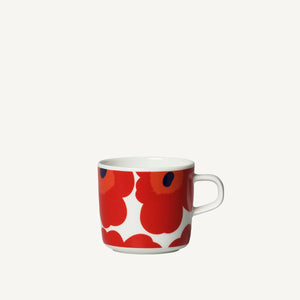 Marimekko - Oiva/Unikko Coffee Cup 2 dl - 063429 - WHITE,/RED