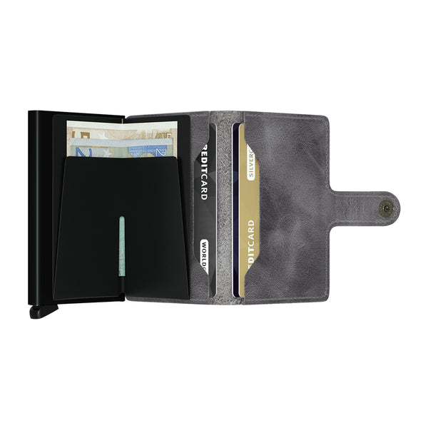 Secrid - Miniwallet Vintage RFID Grey-Black - MV-GREY-BLACK - GREY-BLACK