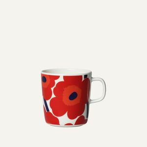 Marimekko -Oiva/unikko Mug 4 DL -067719-白色，/紅色