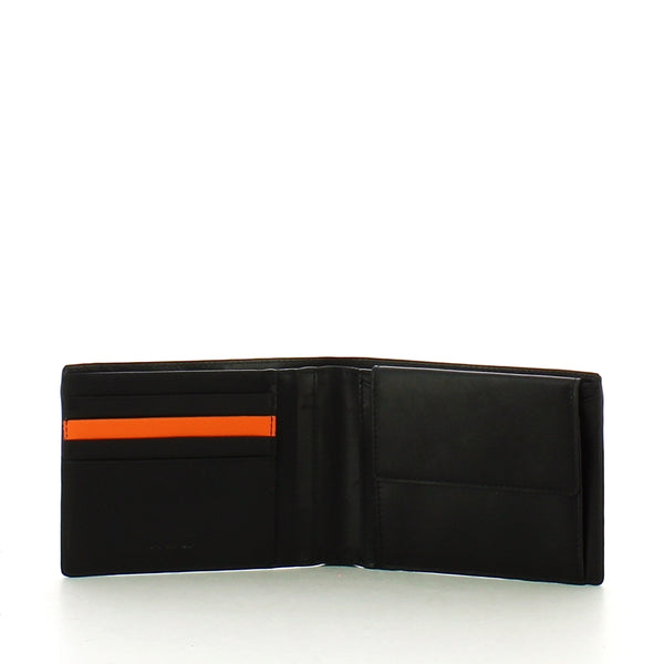Piquadro -Portafoglio con Portamonete RFID PQ -Line -PU257PQNR -Nero/arancio