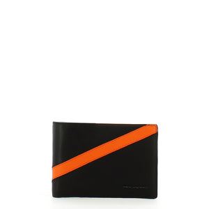 Piquadro -Portafoglio con Portamonete RFID PQ -Line -PU257PQNR -Nero/arancio