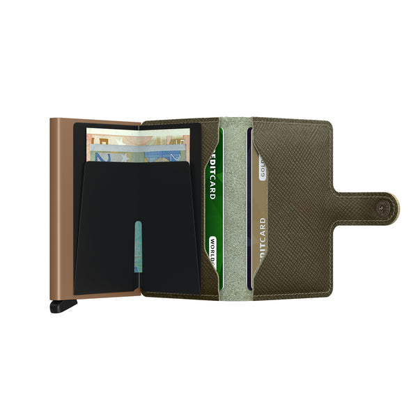 Secrid - Miniwallet Saffiano RFID Olive - MSA-OLIVE - OLIVE