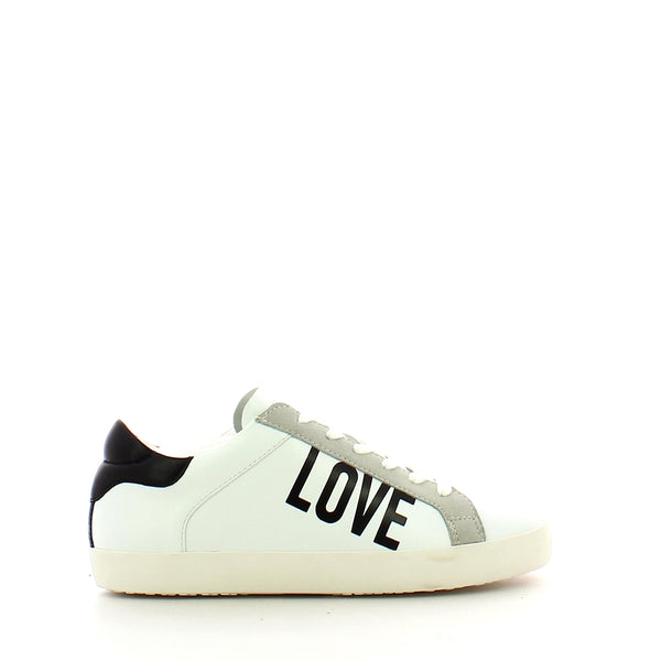 Love Moschino - Sneakers con logo e inserti in suede - JA15532G0E - BIANCO-NERO