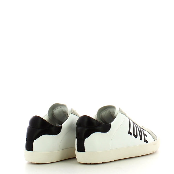 Love Moschino - Sneakers con logo e inserti in suede - JA15532G0E - BIANCO-NERO