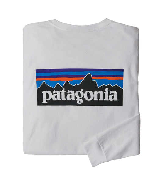 Patagonia - Men's Long-Sleeved P-6 Logo Responsibili-Tee® White - 38518 - WHITE