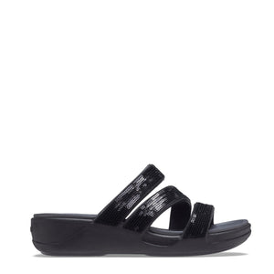 Crocs - Sandali Boca Sequin Strappy Wedge W Black - CR.207645 - BLACK