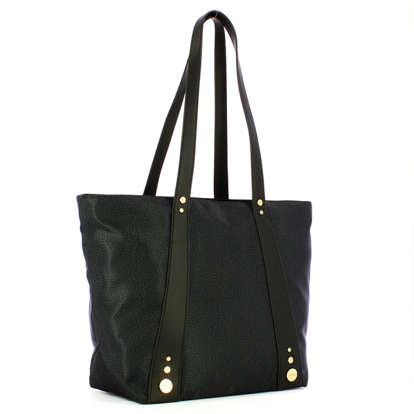 Borbonese - Shopping Bag Medium Road Dark Black - 924888AH1 - DARK/BLACK