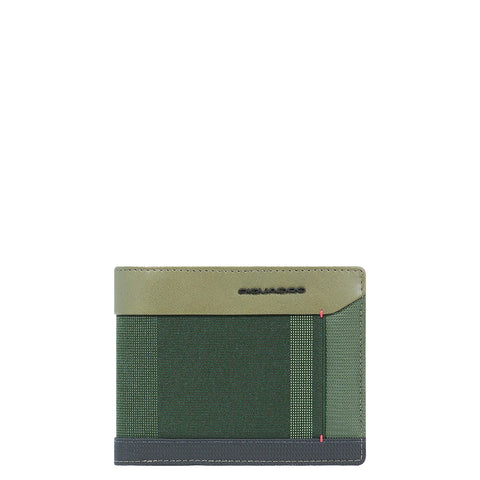 Piquadro - Portafoglio con portadocumenti RFID in tessuto riciclato Steve - PU4518S131R - VERDE