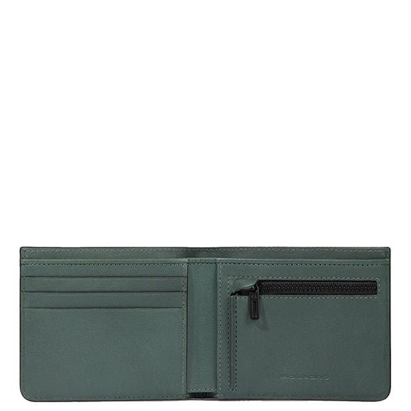 Piquadro - Portafoglio con portamonete con zip RFID David - PU4823S130R - VERDE
