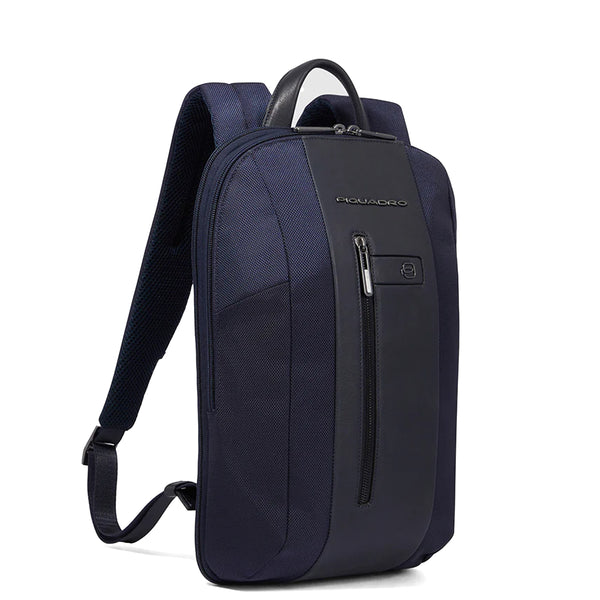 Piquadro - Zaino Sottile Porta PC Espandibile Brief 15.6 in tessuto riciclato - CA6384BR2 - BLU