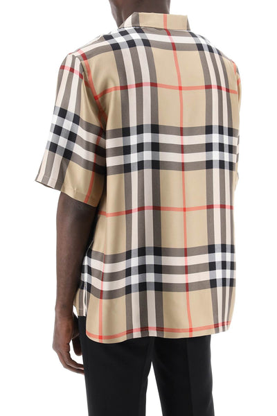 Burberry bowling shirt in tartan silk 8050279 ARCHIVE BEIGE IP CHK