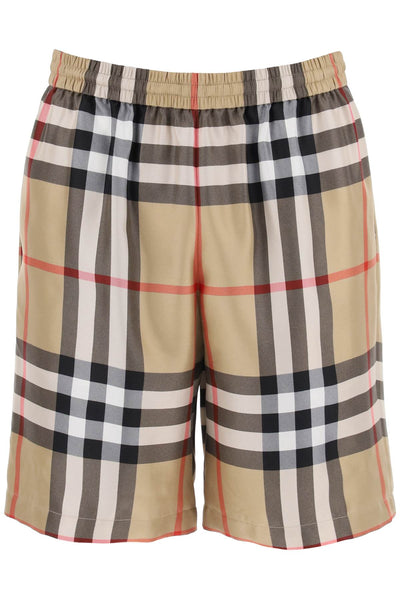 Burberry bradeston shorts in check silk 8051281 ARCHIVE BEIGE IP CHK