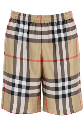 Burberry bradeston shorts in check silk 8051281 ARCHIVE BEIGE IP CHK