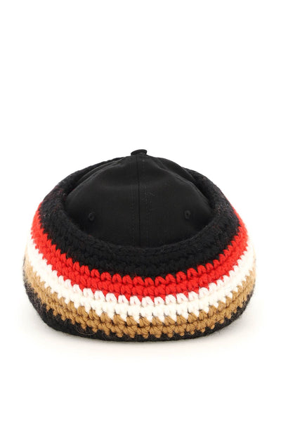 Burberry baseball cap with knit headband 8052498 BLACK CAMEL