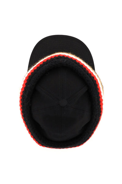 Burberry baseball cap with knit headband 8052498 BLACK CAMEL
