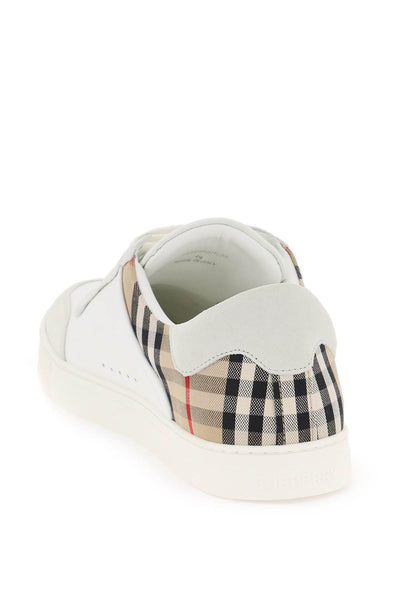 Burberry check leather sneakers 8069089 NTWHT ARBEIGE IP CHK