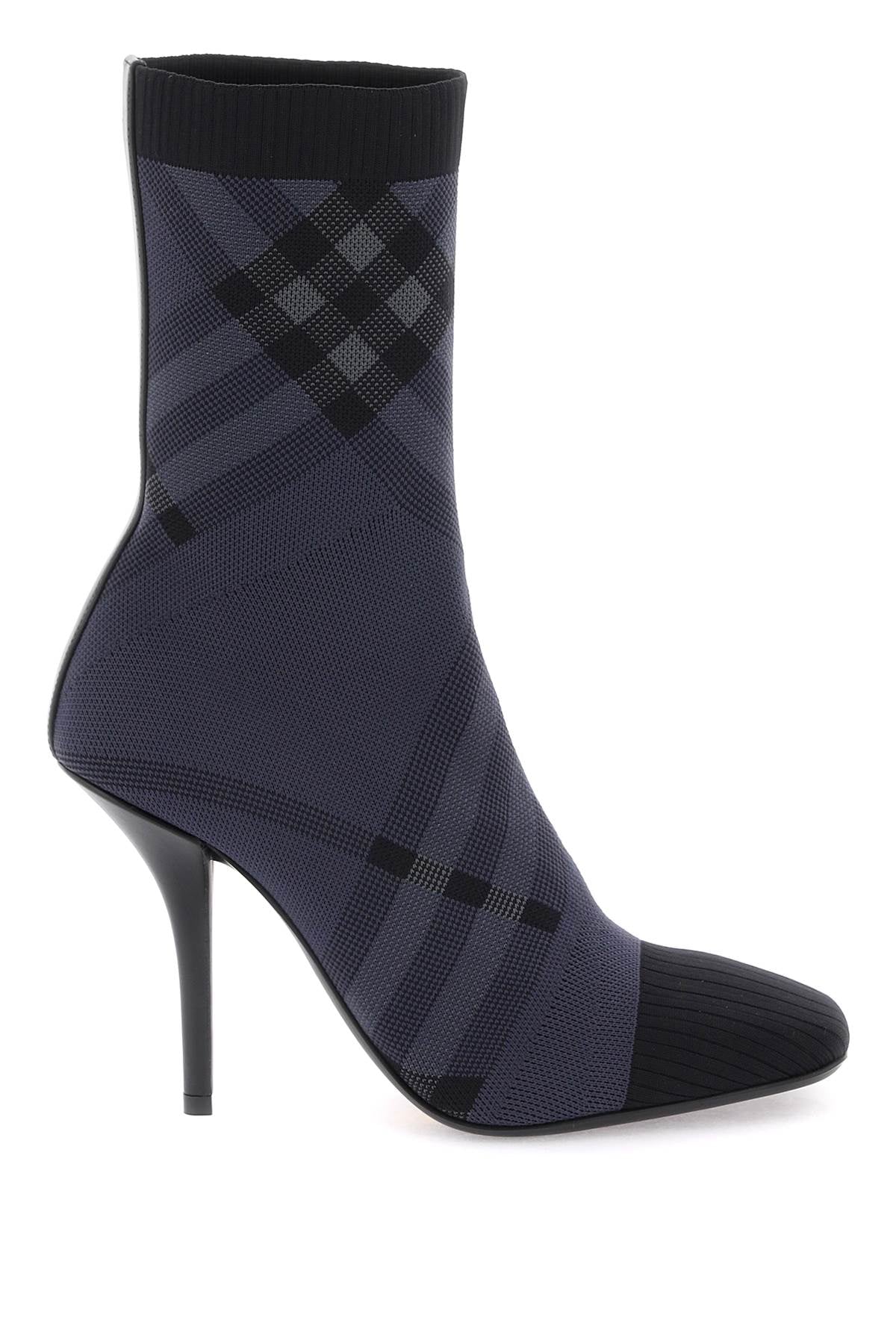 Burberry burberry check knit ankle boots 8069208 CHARCOAL GREY IP CHK