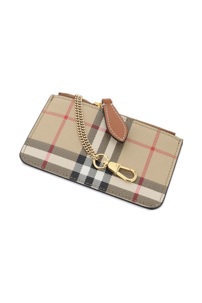 Burberry check coin purse with chain strap 8070420 ARCHIVE BEIGE