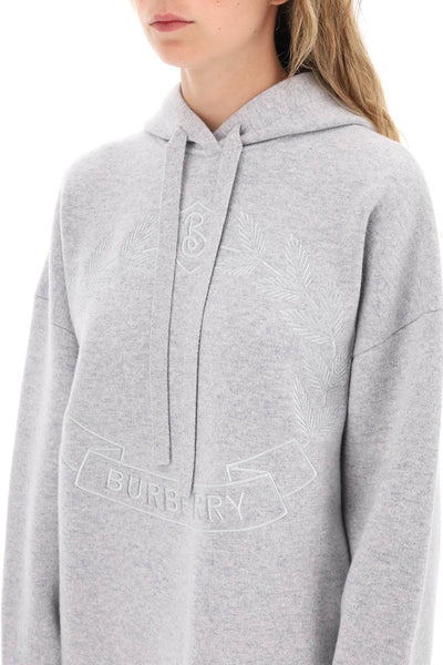 Burberry 'cristiana' cashmere blend hoodie 8071543 LIGHT GREY MELANGE