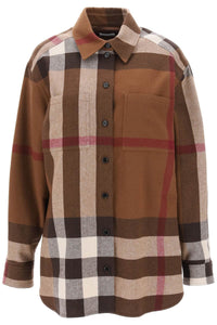 Burberry Avalon 格紋法蘭絨外套式襯衫 8071840 深樺木棕色 CHK