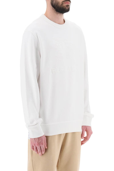Burberry 'rayner' 圓領運動衫，飾有馬術騎士 8072758 白色