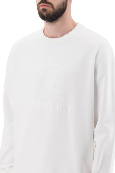 Burberry 'rayner' 圓領運動衫，飾有馬術騎士 8072758 白色