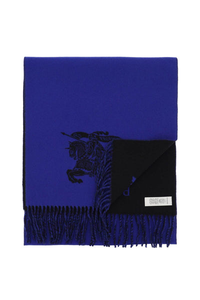 Burberry reversible cashmere scarf with ekd 8078785 KNIGHT BLACK