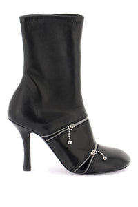 Burberry leather peep ankle boots 8080250 BLACK