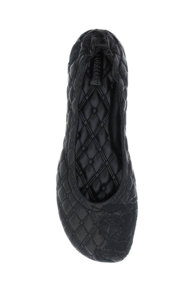 Burberry 絎縫皮革 Sadler 芭蕾平底鞋 8080383 黑色