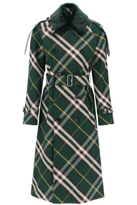 Burberry kensington trench coat with check pattern 8082165 IVY IP CHECK