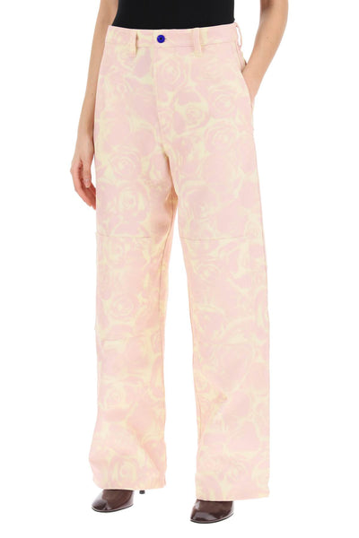 Burberry "rose print canvas workwear pants" 8083596 CAMEO IP PATTERN
