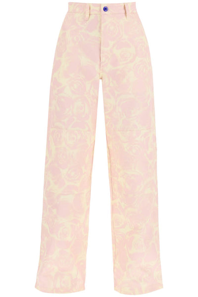 Burberry "rose print canvas workwear pants" 8083596 CAMEO IP PATTERN
