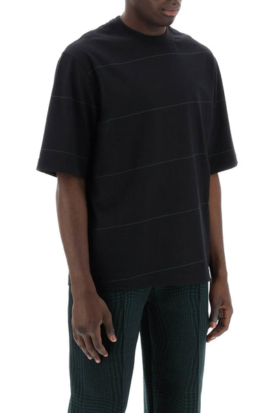 Burberry striped t-shirt with ekd embroidery 8083613 BLACK