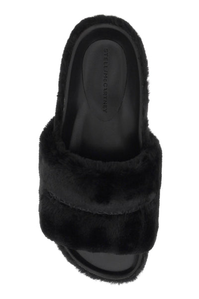 Stella mccartney faux fur slides 810234 E00114 BLACK