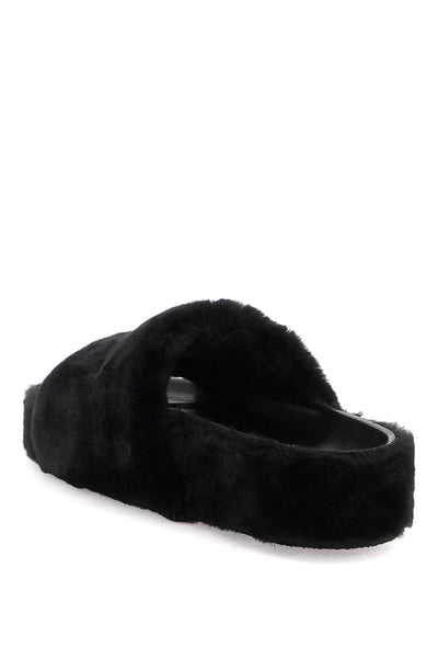 Stella mccartney faux fur slides 810234 E00114 BLACK