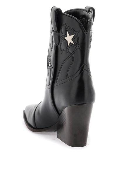 Stella mccartney texan ankle boots with star embroidery 810260 E00122 BLACK STONE