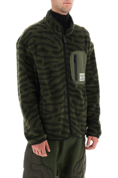 Moncler x salehe bembury teddy pile sweatshirt with fingerprint motif 8G000 04 M3282 OLIVE