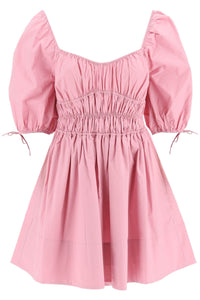 Staud 'faye' mini cotton dress 90 7851 QUARTZ