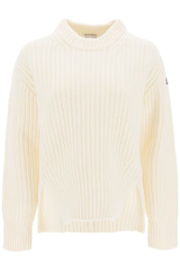 Moncler basic crew-neck sweater in carded wool 9C000 18 M1241 WHITE