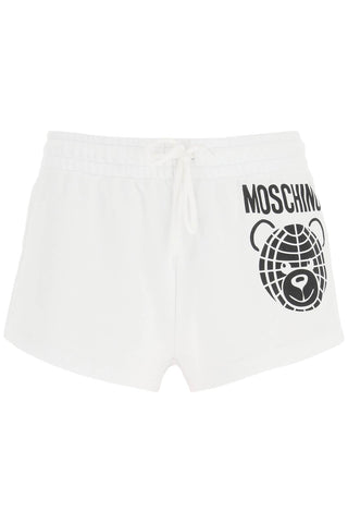 Moschino sporty shorts with teddy print A0333 0528 FANTASIA BIANCO