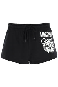 Moschino sporty shorts with teddy print A0333 0528 FANTASIA NERO