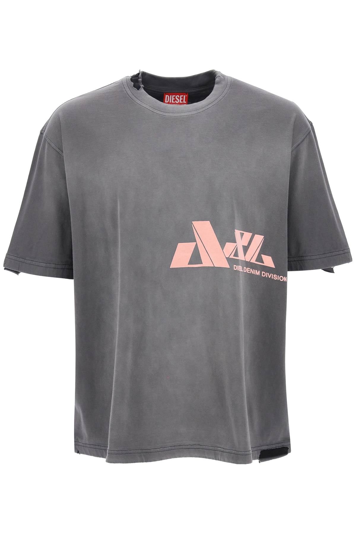 Diesel 't-washrat' t-shirt with flocked logo A09904 0BKAZ GREY