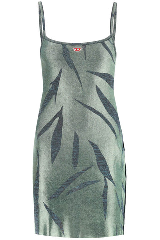 Diesel “m-areah” 層壓金銀絲針織迷你連身裙 A10345 0TFAB 324 APPLE GREEN