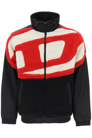 Diesel 's-ovady' teddy jacket A10613 0QFAH BLACK RED