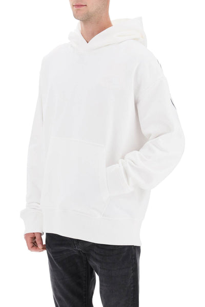 Diesel logo embroidered hoodie A11304 0GYCJ OFF WHITE