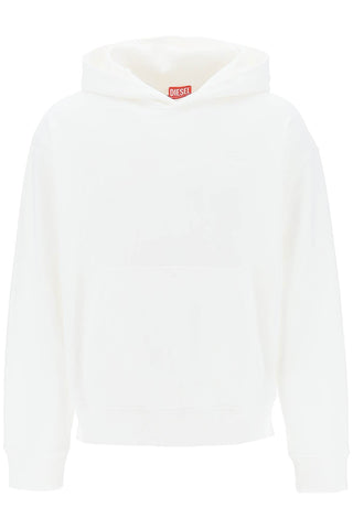 Diesel 's-macs-hood-megoval' hoodie with logo embroidery A11304 0GYCJ OFF WHITE